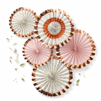 סט מניפות רוז גולד