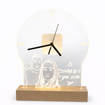 שעון אקריל עם הקדשה ותמונה