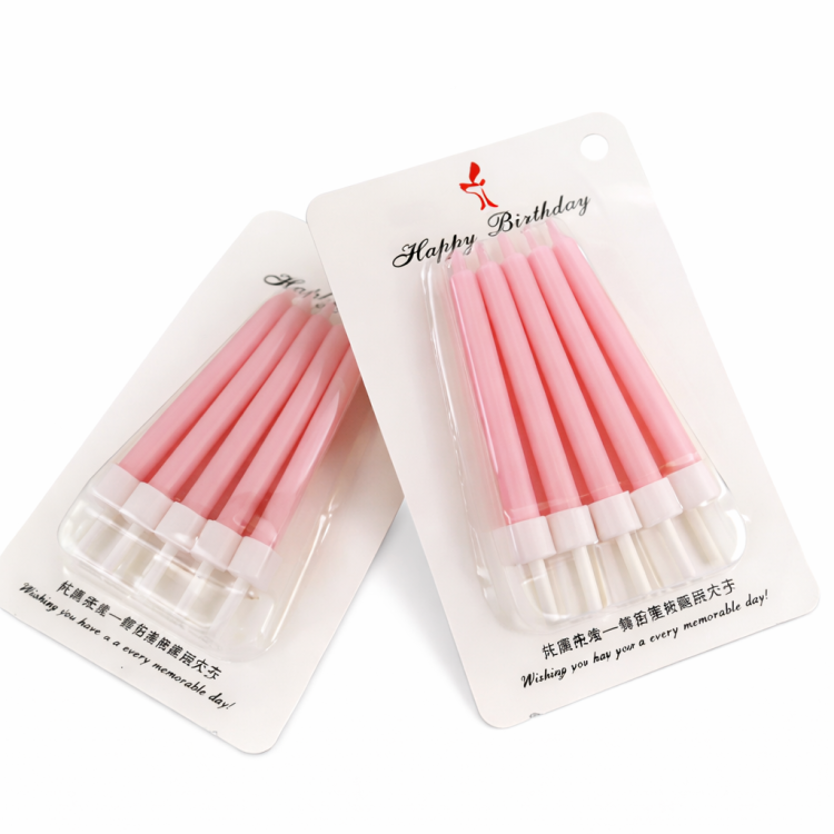 מיני נרות ורוד לקאפקייקס-10 יחידות