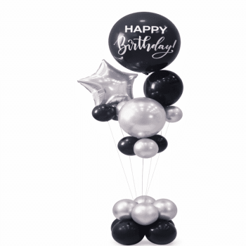 ערכת בלונים לסידור עצמי שחור כסף