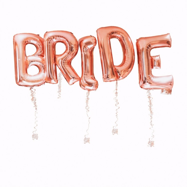 סט בלונים לניפוח עצמי BRIDE ענק רוז גולד