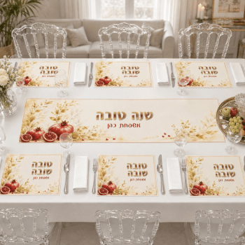 סט ראנר ופלייסמנטים דגם רימונים
