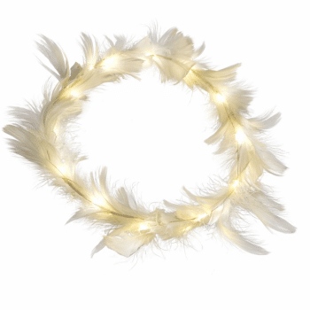 זר לראש עם אורות לבן