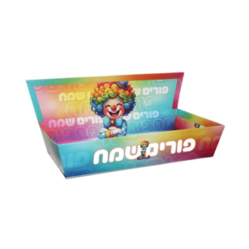 מגש קשיח גדול למשלוחי מנות – פורים שמח | 35×20×16 ס"מ