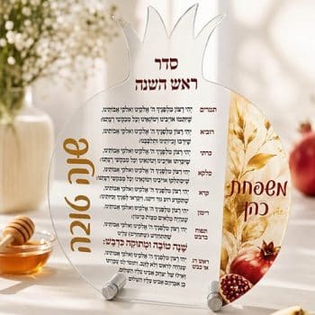 סדר ראש השנה מודפס על אקריל