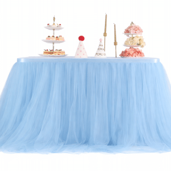 חצאית שולחן טול איכותית תכלת