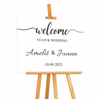 שלט אקריל לבן לאירוע