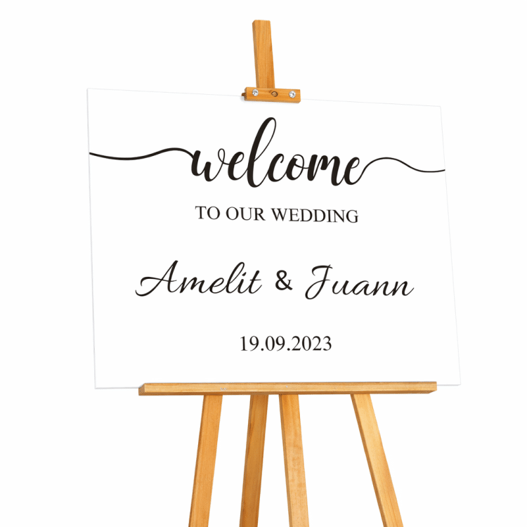 שלט אקריל לבן לאירוע