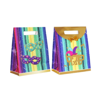 שקית קרטון עם פפיון פורים שמח גדולה