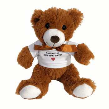 דובי פרווה חום עם חולצה להדפסה אישית