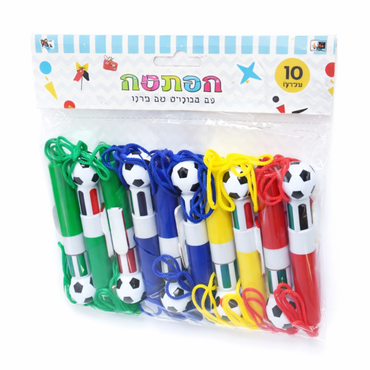 עט עם 4 צבעים דגם כדורגל-10 יחידות