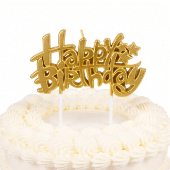 נרות פלטה HAPPY BIRTDAY זהב