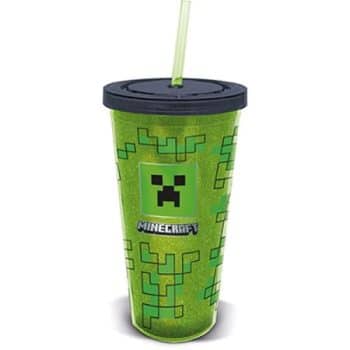 כוס עם קש מיינקראפט-685 מ'ל