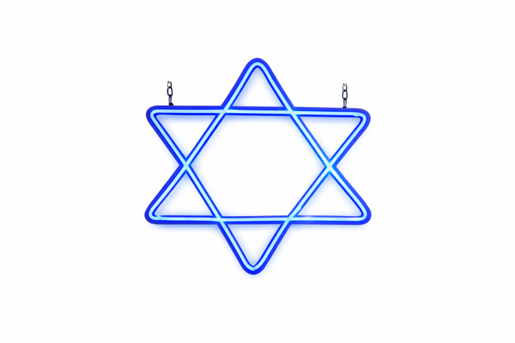 מגן דוד עם אורות ענק