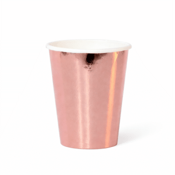 כוסות נייר רוז גולד מבריק-10 יחידות