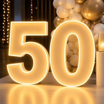 מספר 50 גדול עם אורות