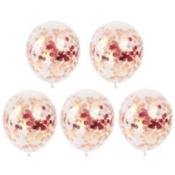 חבילת בלוני קונפטי רוז גולד - 50 יחידות