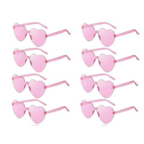 משקפיים בצורת לב ורוד 24 יחידות במחיר מבצע!