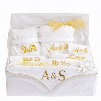 מארז לחינה 3 מגבות פנים ו2 חלוקים