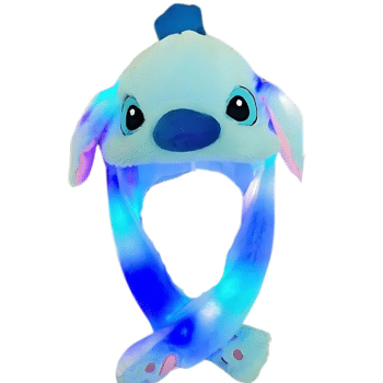 כובע מרים אוזניים סטיץ כחול+אורות