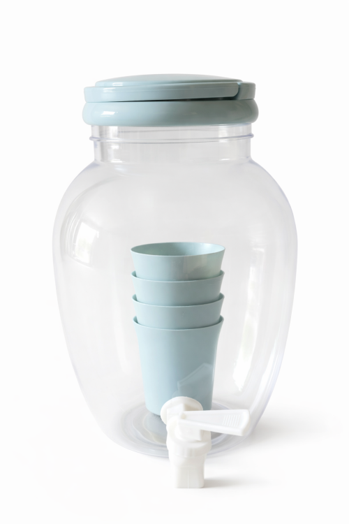 מיכל שתיה למסיבה תכלת+4 כוסות מתנה